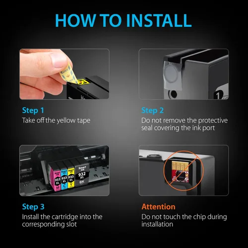 Miniatura 3 de Smart Ink Cartuchos de tinta compatibles de repuesto para HP 932XL 933XL 932 XL 933 XL, paquete de 5 unidades (2 negro, cian/magenta/amarillo)
