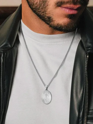Miniatura 75 de U7 Saint Benedict/Michael Medal Necklace, 316L Stainless Steel Virgin Mary Necklace for Men Women, Bible Verse Protection Necklace Catholic