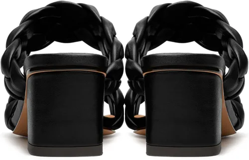 Miniatura 4 de Sandalias de tacón bajo para mujer, sin cordones, con punta cuadrada, estilo casual, mate, de 2 pulgadas