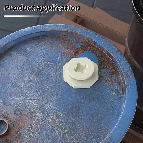 Miniatura 5 de TAISHER 4 piezas Adaptador de conector de tanque de mamparo de 3/4" blanco de ABS con tapones y junta para tanque de agua, barriles de lluvia