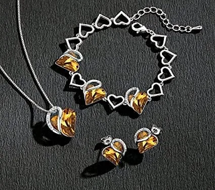 Miniatura 7 de Leafael - Collares para mujer, dije de corazón de amor infinito con cristales de piedra natal, cadena chapada en plata de 18 + 2 pulgadas, regalo