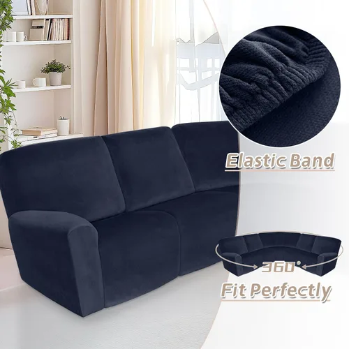 Miniatura 392 de Arfntevss Fundas de sofá seccional reclinable de terciopelo, Funda de sofá seccional de esquina para sofá reclinable, Funda elástica suave