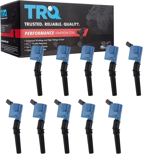 TRQ Juego de bobinas de encendido, 10 piezas, epoxi de alta temperatura, compatible con 97-08 Econoline Super Duty 99-19 E350 Super Duty 99-19 E450