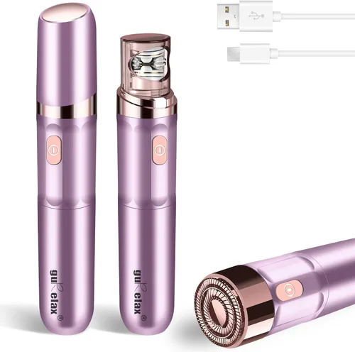 Depiladora para mujer, depiladora eléctrica inalámbrica 2 en 1, depiladora facial compacta con cabeza chapada en oro de 18 quilates, para cara,