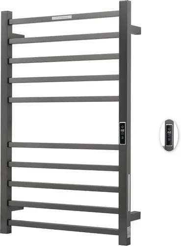 Miniatura 17 de Toalleros térmicos para baño, calentadores eléctricos de toallas para montar en la pared con temporizador y control de temperatura, calentador