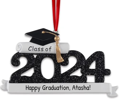 Miniatura 16 de Adornos de graduación personalizados 3D de la clase de 2025, adornos de árbol personalizados para 2025, regalos de graduación personalizados