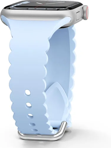Sunnywoo Correa Deportiva de Silicona con Encaje Compatible con Apple Watch de 38mm 40mm 41mm 42mm 44mm 45mm 46mm 49mm para Mujeres, Correa de Puño