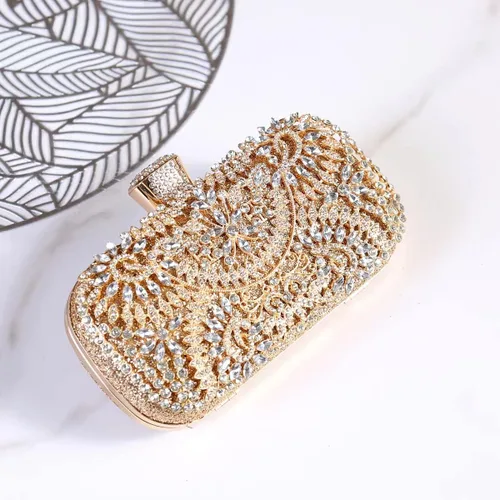Miniatura 8 de Bolsos de mano de noche, bolso de mano para mujer, boda, graduación, fiesta, regalo de Navidad y fiesta de Navidad, dorado (G-Gold)