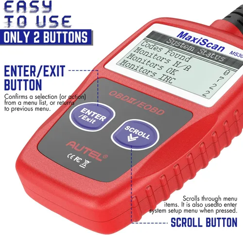 Miniatura 6 de Autel OBD2 Escáner MS309 Universal para Coche, Lector de Códigos de Fallas del Motor, Comprueba la Luz de Verificación del Motor y el Estado