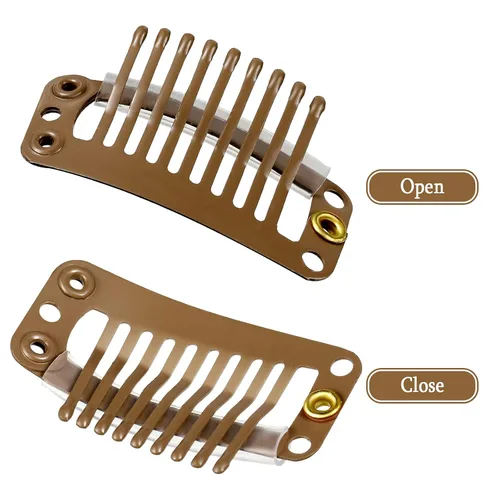 Miniatura 3 de WILLBOND - 30 piezas de broches para extensiones de cabello de 32 mm con 9 dientes, broches para pelucas, peine pequeño, accesorios de snap