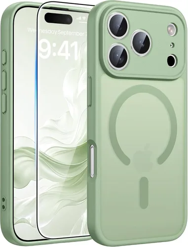 Miniatura 1084 de FNTCASE Funda para iPhone 17 Pro: Fundas delgadas translúcidas de color azul claro compatibles con MagSafe, protección completa de la cámara