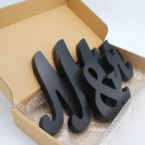 Miniatura 8 de Letrero de Sr. y Sra. para mesa de boda, letras de madera de Sr. y Sra., grandes artículos de decoración para fiesta de Sr. y Sra., letra de madera
