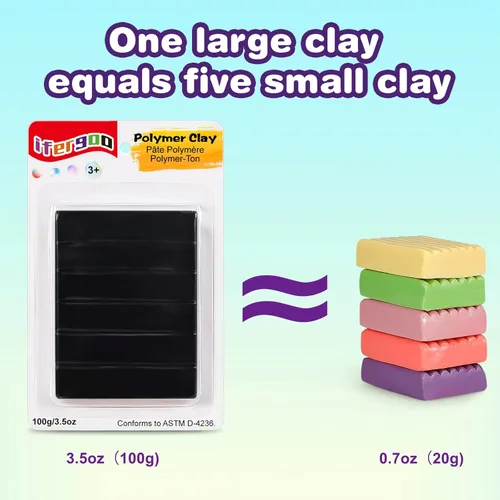 Miniatura 6 de ifergoo Arcilla polimérica, 3.53 oz (3.53 onzas) de arcilla modelo horneada para esculpir, bricolaje, creación artística y proyectos escolares