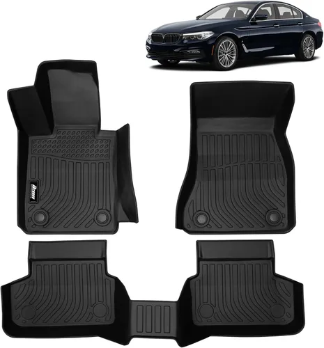 Miniatura 18 de FREEMOTOR802 Compatible con Ford Maverick 2.5L híbrido 2022-2025, alfombrillas de piso negras moldeadas en 3D, protección para 1ª y 2ª fila