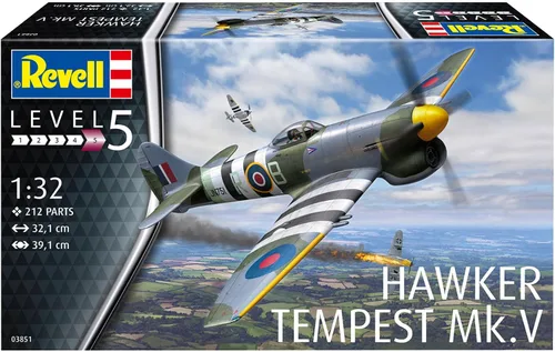 Miniatura 2 de Revell 03851 Hawker Tempest Mk.V 1:32 Escala sin construir/sin pintar Kit de modelo de plástico