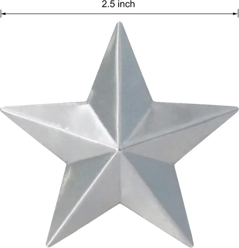 Miniatura 3 de ARTGIFTHOU Decoración de estrellas plateadas galvanizadas. Estrella de granero de metal pequeña primitiva para manualidades, detalles decorativos