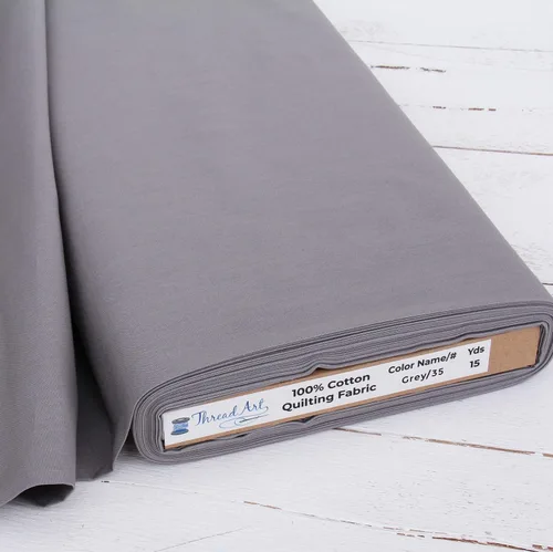 3 yardas de tela de acolchado de algodón premium ThreadArt - Gris - 44" de ancho - 100% algodón - para acolchado, costura, manualidades