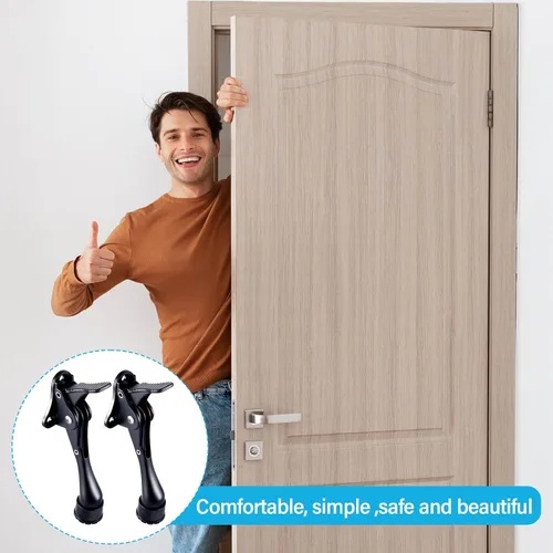 Miniatura 7 de Moxweyeni 6 topes de puerta resistentes para la parte inferior de la puerta, tope de puerta de metal con puntas de goma ajustables, reemplazo