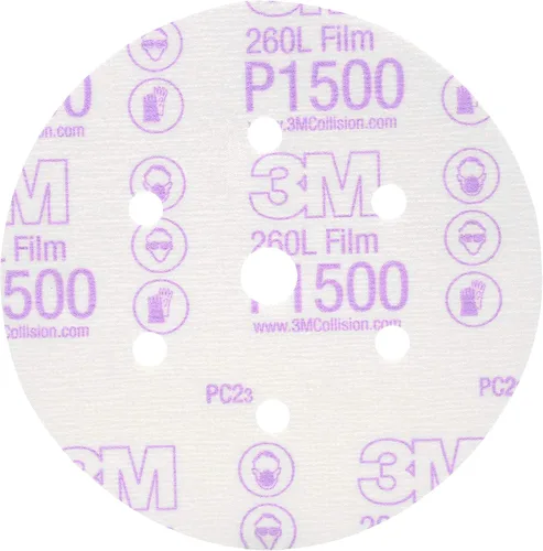 Miniatura 18 de 3M 17 Hookit - Disco de película para acabado, antipolvo, 6 pulgadas, P8., P600, 3