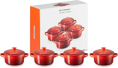 Miniatura 5 de Le Creuset Juego de 4 mini cocottes de gres con libro de cocina, 8 oz. cada uno, Artichaut