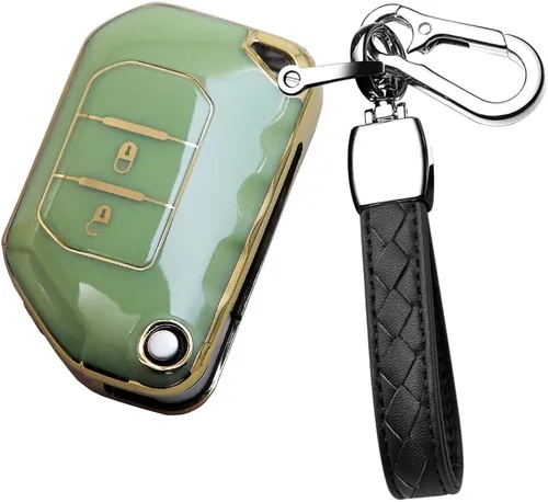 Funda para llavero de automóvil con llavero para Jeep Wrangler JL JLU Gladiator 4XE 2018-2021, accesorios de TPU suave con 2 botones de protección