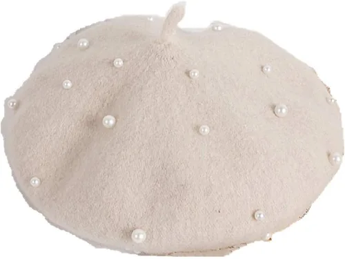 Miniatura 31 de Gorros de boina de perlas para bebés y niñas, sombreros de lana para fiesta de bebé, sombreros de primavera y verano, accesorios para bebés de 2 a 6