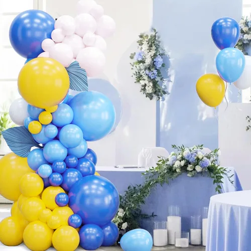 Miniatura 7 de EMART 100 globos azul rey de 12 pulgadas con cinta, látex de calidad helio para cumpleaños, boda, baby shower, graduación, decoración de Navidad