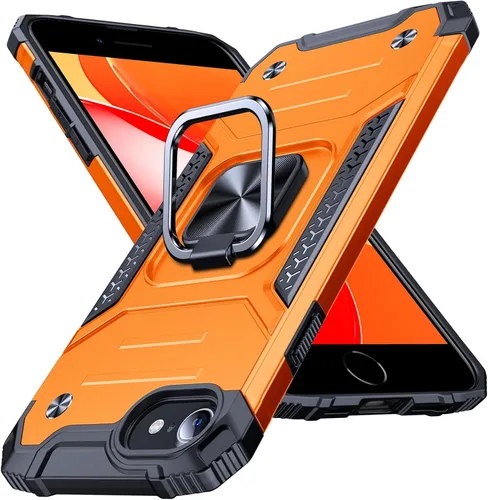 Miniatura 80 de Anqrp Funda resistente para iPhone 6/7/8/SE/SE2 con soporte de anillo mejorado y agarre, grado militar, a prueba de golpes, resistente y robusta