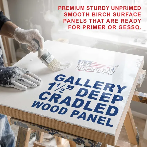 Miniatura 3 de U.S. Art Supply Paneles de madera acunados sin terminar de 6 x 24 pulgadas para pintura, galería de 1-1/2 pulgadas de profundidad (paquete de 2)