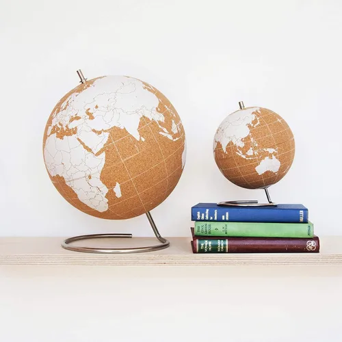 Miniatura 5 de Suck UK Mapa del mundo del globo de corcho con pasadores - Mapa completo del globo del mundo en hermoso corcho mini de 6 pulgadas