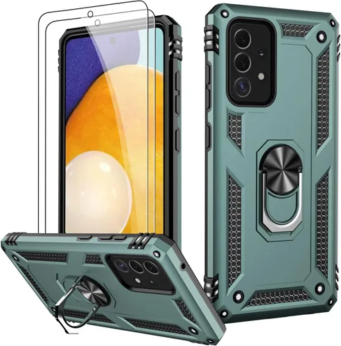 Miniatura 24 de LUMARKE Funda para Galaxy A51 4G con protector de pantalla, supera los 16 pies, probada en caídas, de grado militar, con soporte de anillo Rojo