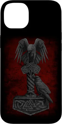 Miniatura 14 de Funda Huginn y Muninn de Mjolnir Odín de Thor para iPhone 14 Mitología nórdica vikinga