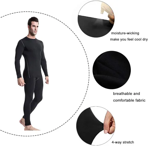 Miniatura 3 de Long Sleeve Compression Shirts for Men 3 Pack Sun Protection Tee Tops Summer Dry Fit Workout Football Undershirt