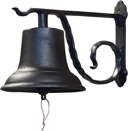 NACH JS-90-098 - Timbre rústico de hierro fundido, campanas de puerta grandes para hogares, campana de puerta de cocina, campana de cena, timbre
