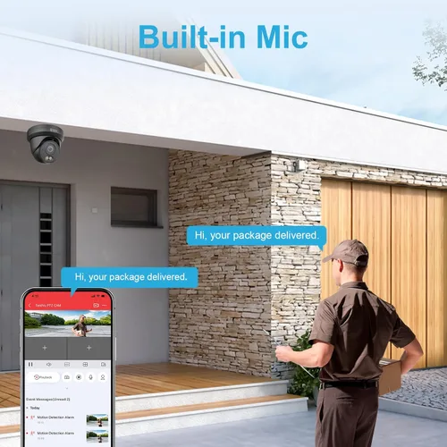 Miniatura 4 de Anpviz Cámara IP PoE de 4MP 8MP, cámara IP de seguridad de torreta para exteriores e interiores con cable (cámara de torreta de 4MP negra)