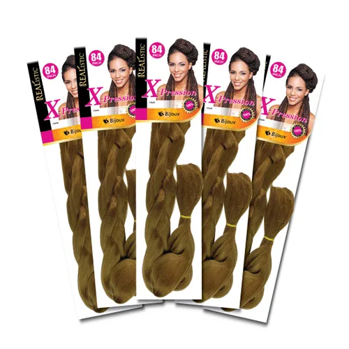 Miniatura 70 de Realistic Trenza original X-Pression 84 pulgadas 100% Kanekalon (paquete de 3, 1) M-61XPRES84