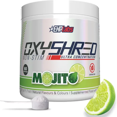 EHP Labs OxyShred Polvo Pre Entreno Sin Estimulantes - Pre Entreno Sin Estimulación, Pre Entreno Sin Cafeína para Hombres y Mujeres - Pre Entreno