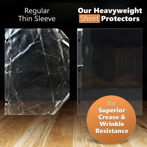 Miniatura 2 de 25 paquetes de protectores de hojas transparentes resistentes de 8.5x11 para carpeta de 3 argollas, protectores de plástico para documentos en papel