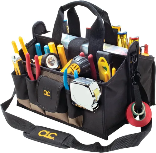 Miniatura 4 de CLC Custom Leathercraft 1529 bolsa de herramientas con bandeja central de 16 pulgadas, 16 bolsillos