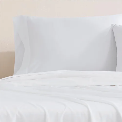 Miniatura 3 de Linen Closet Juego de 2 fundas de almohada de algodón orgánico de lujo de 144 hilos, color blanco ártico
