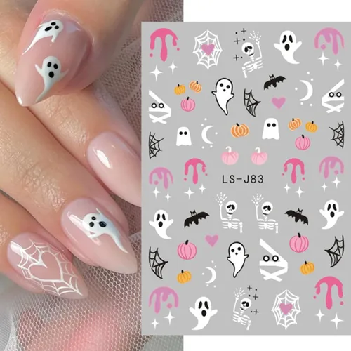Miniatura 5 de Calcomanías de arte de uñas de Navidad 5D en relieve autoadhesivas para arte de uñas, lindos gnomos de Papá Noel, muñeco de nieve, árbol de Navidad