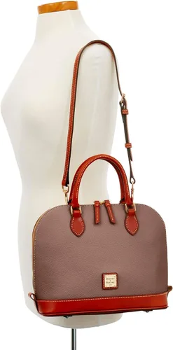 Miniatura 5 de Dooney & Bourke - Bolsa de cuero texturizado y zíper, funciona como bolsa de mano, monedero, bandolera