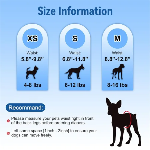 Miniatura 5 de Pet Soft Pañales desechables para perros hembras, pañales desechables para gatos, pañales para cachorros, 8 unidades, XS