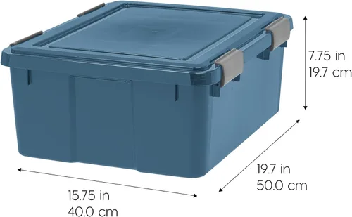 Miniatura 2 de IRIS USA WeatherPro - Contenedores de almacenamiento ecológicos de 31 cuartos de galón con tapas, paquete de 4, caja de juntas de plástico sin BPA