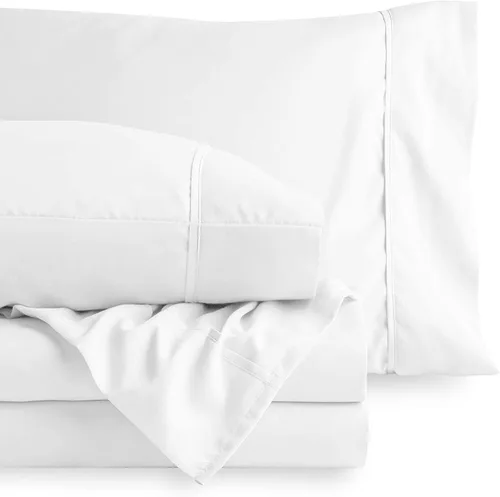 Miniatura 16 de Sábanas de algodón de parcal de 600 hilos para cama de tamaño doble, sábanas de algodón de percal, tamaño doble, doble bolsillo, sábanas de algodón
