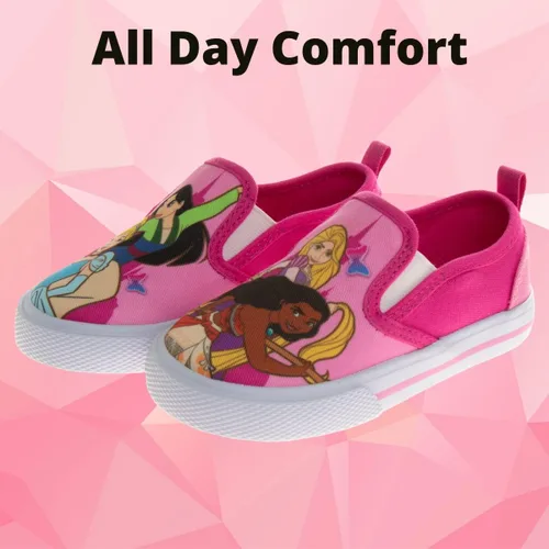 Miniatura 2 de Disney Zapatos de casa de muñecas de Minnie Mouse Gabys de princesa Frozen para niñas y niños pequeños, mocasines de carácter, tenis casuales de lona