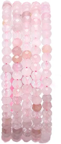 Miniatura 76 de BEADIA Cuentas Facetadas de Piedra Natural Amazonita Rondelle 3x4mm Cuentas Semipreciosas Sueltas para Hacer Joyas 38cm