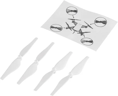 Miniatura 9 de Hélice de hoja de dron a control remoto, 2 pares de hélice de liberación rápida de fibra de carbono para Tello Drone Quadcopter (blanco)