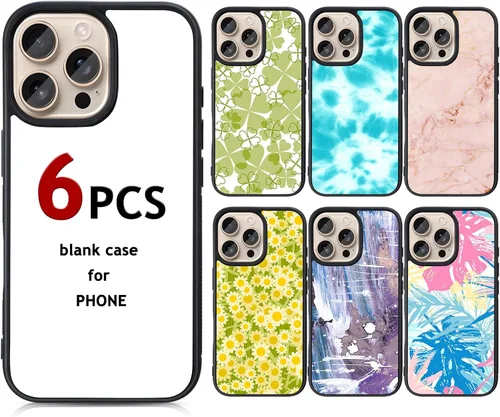 Miniatura 9 de Weewooday - 6 piezas de fundas para teléfono de sublimación en blanco DIY imprimibles antideslizantes a prueba de golpes personalizadas con prensa