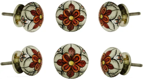 Miniatura 10 de TRINCA-FERRO Juego de 6 pomos de puerta interiores/exteriores para cajón, cajones de aparador, pomos decorativos de cerámica modernos para cocina